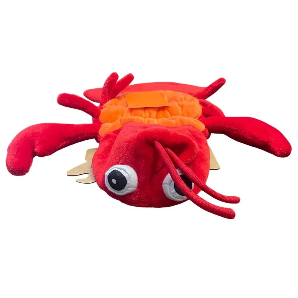 Pup Crew Lobster Dog Costume Red XS/S Halloween Pet‎ Outfit Hooded Plush NWT